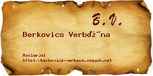 Berkovics Verbéna névjegykártya